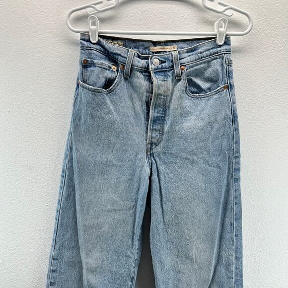 Leiv's Ribcage Straight Ankle Jeans Premium Denim Medium Wash 27 - Picture 4 of 16